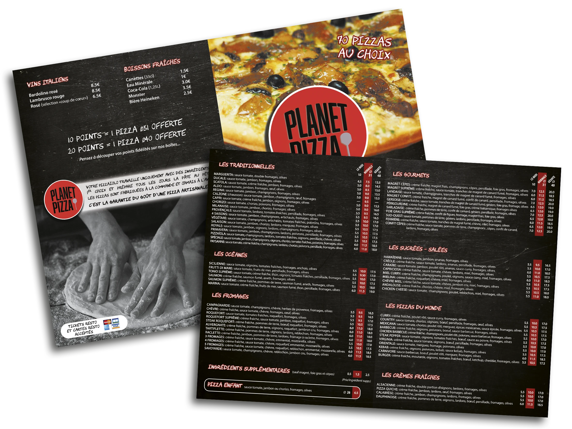 Carte pizzas planet pizza marmande pizza a emporter